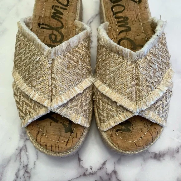 Sam Edelman Ashlynn sand weave crisscross platform sandals size 6.5 medium - Picture 6 of 13